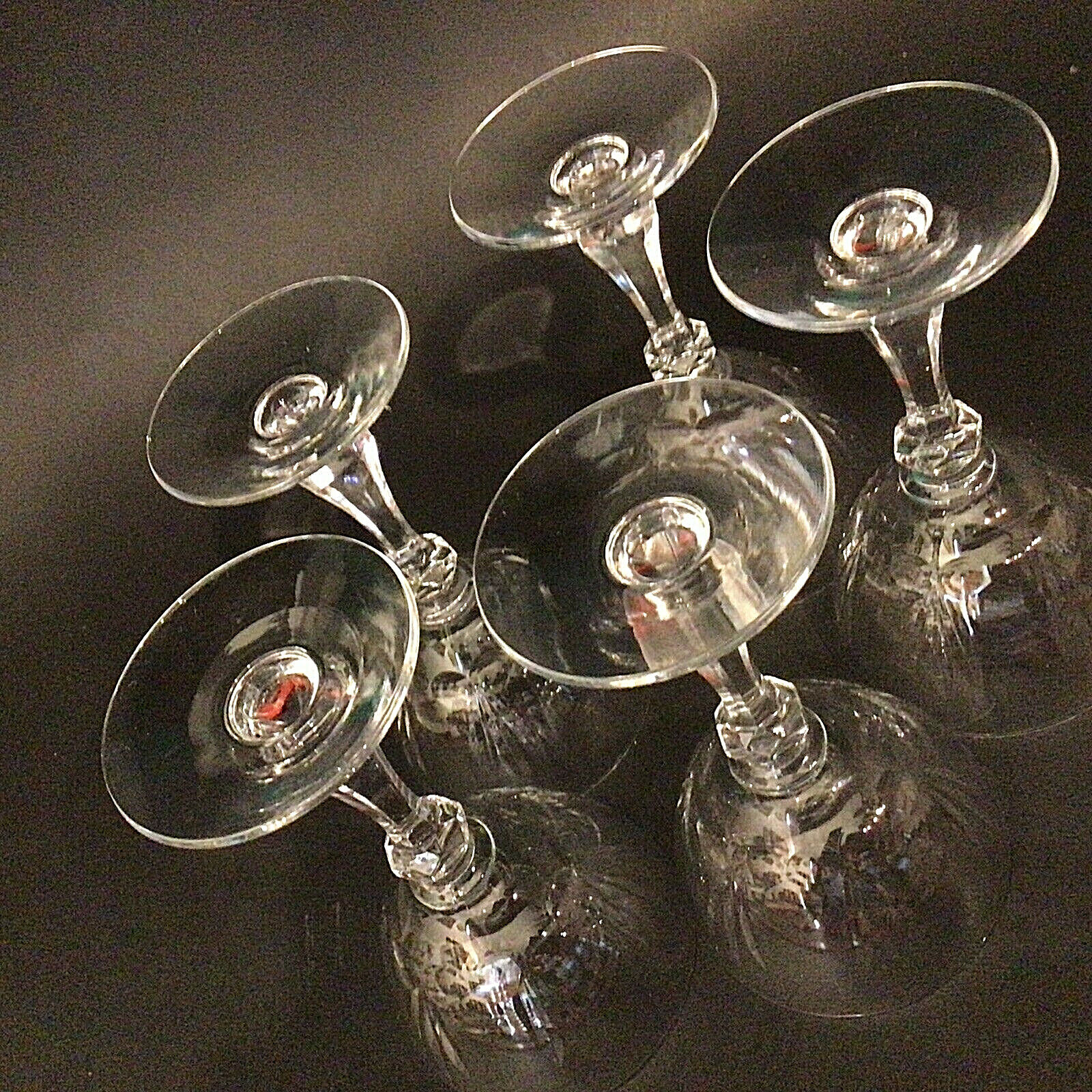 CAMBRIDGE WINE GLASSES EUCLID SET OF 5 RARE VINTAGE MID CENTURY MODERN CAMBRIDGE GLASS - фотография #11