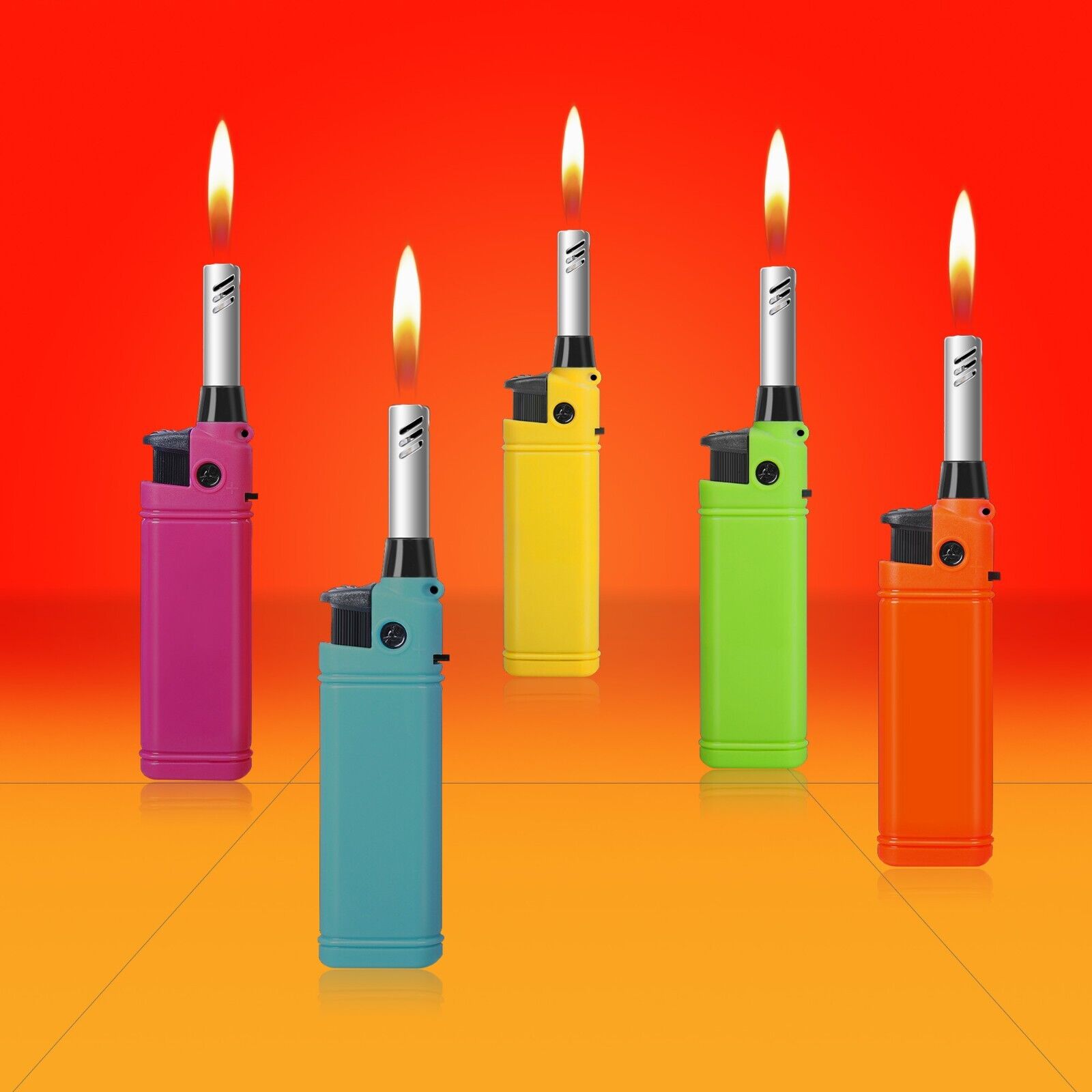 Mini Candle Lighter 5 Pack Refillable Long Neck Butane Gas Lighters for Stove Без бренда - фотография #8