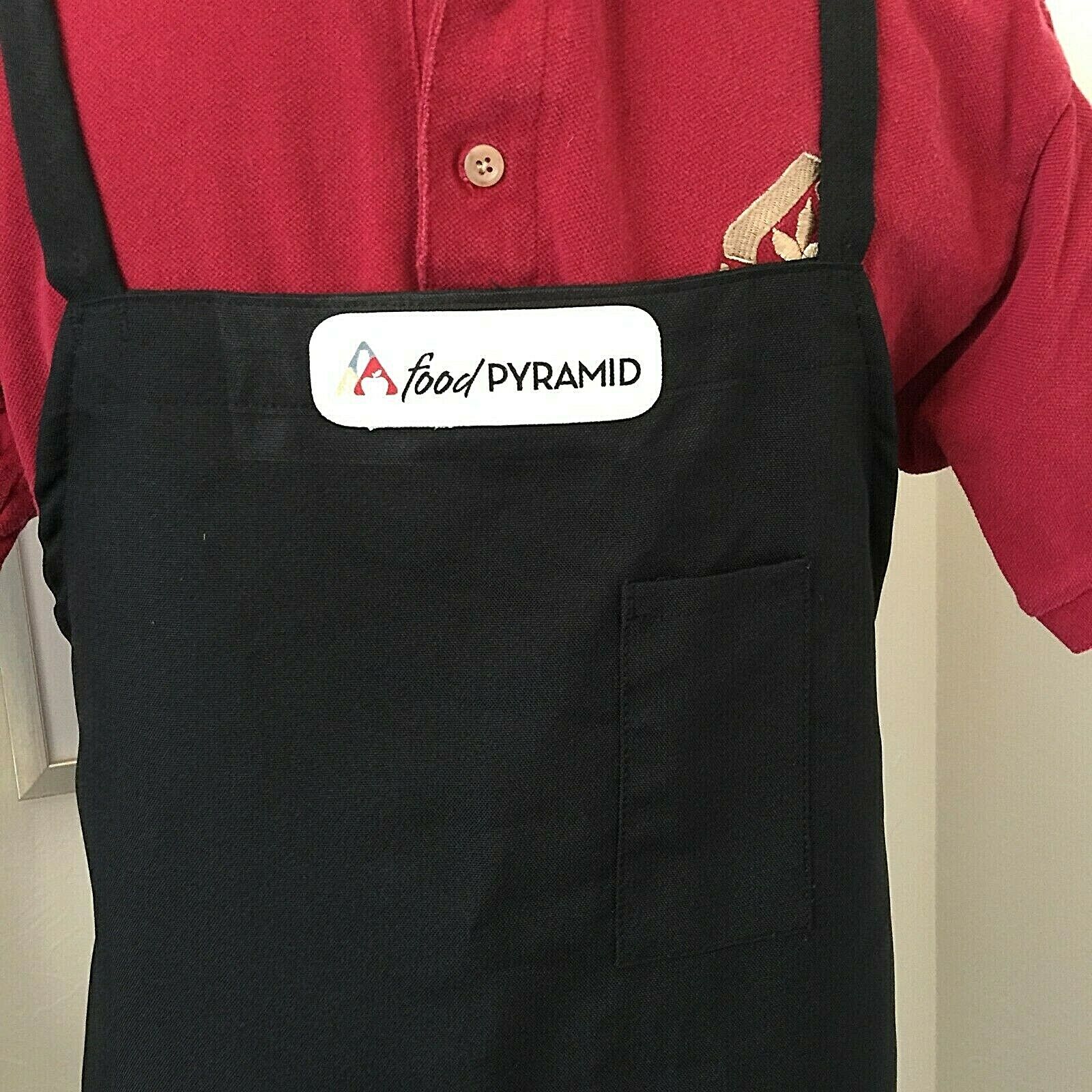 Vintage Albertsons Food Pyramid Grocery Employee Uniform Polo Shirts and Apron Gildan - фотография #7