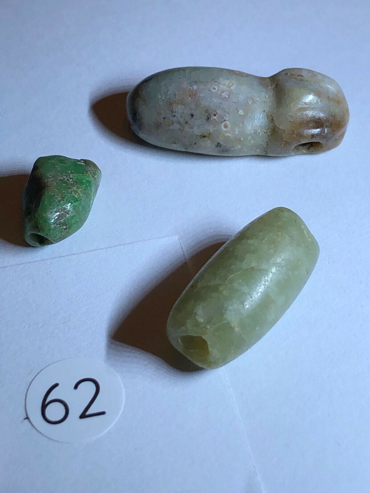  Pre Columbian Mayan Authentic Polished (5)Jade Carved Tubular Beads bundle deal Без бренда - фотография #5