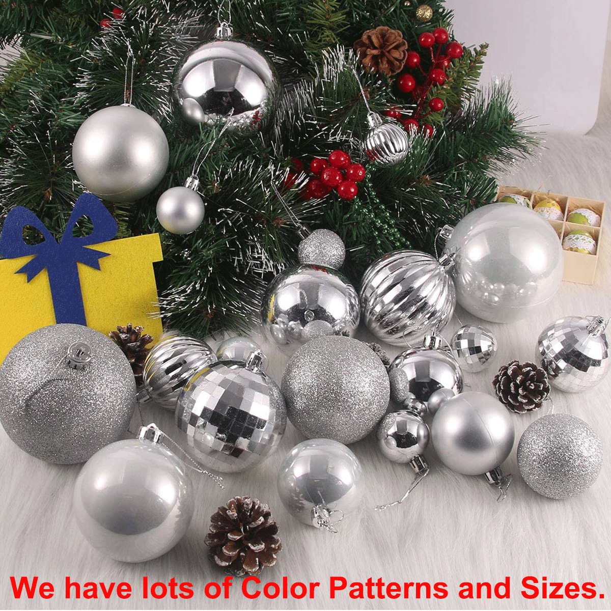 Open Box - 100Pcs Christmas Balls Ornaments In/Outdoor Hanging Ball Tree Decor TQS Does Not Apply - фотография #7