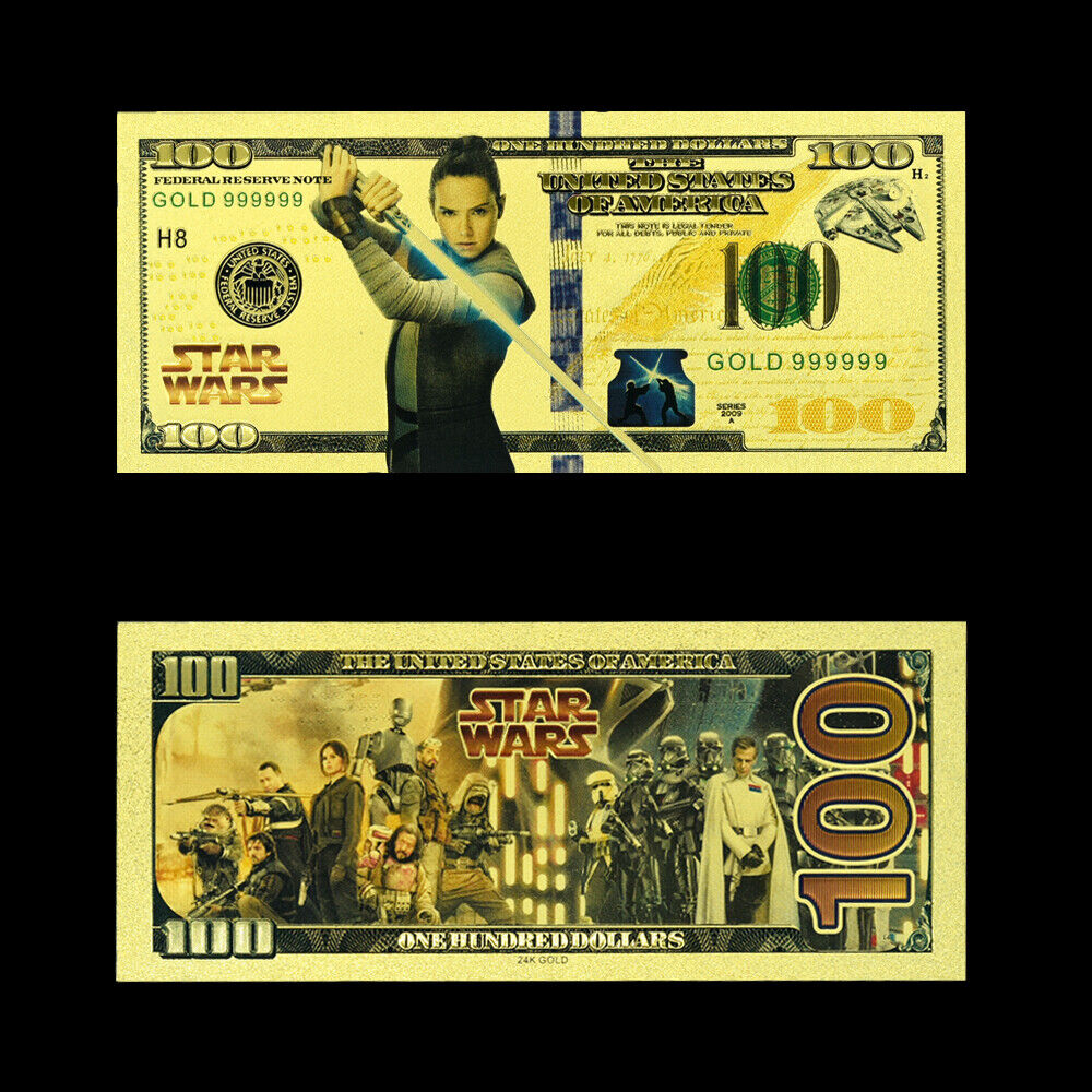 Set of 10 Colourful Star Wars Gold Plated Banknotes Crafts Home Decoration Без бренда - фотография #3