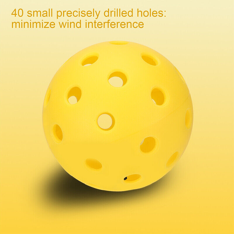 Outdoor Pickleball Balls Standard 40 Holes Tournament Meet USAPA 12 Pack Yellow Unbranded Does not apply - фотография #2
