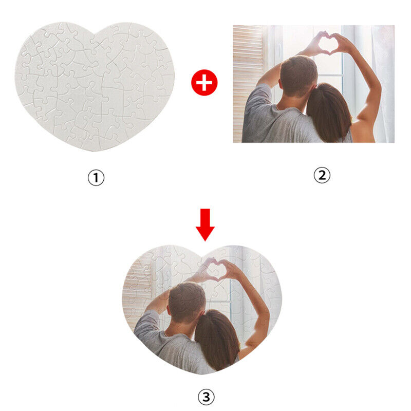 50 Set Heart Puzzle Blank 50 Sets Sublimation Blank Jigsaw Love Style Transfer Unbranded Does Not Apply - фотография #5