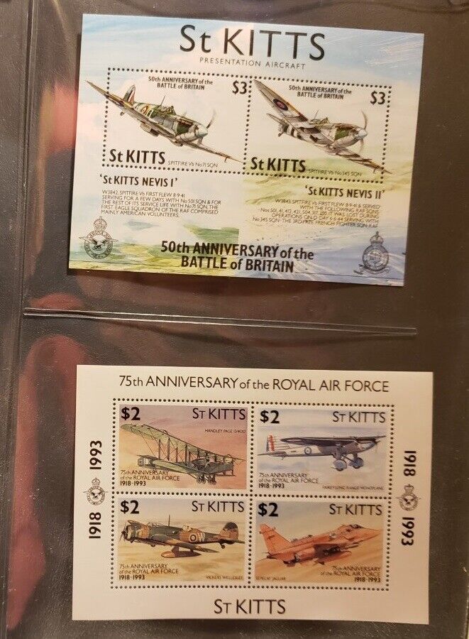 St Kitts Aircraft & Aviation Stamps Lot of 15 - MNH -See Details for List Без бренда - фотография #2