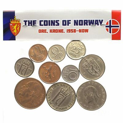 10 DIFFERENT NORWAY COINS. NORWEGIAN ORE, KRONER. SCANDINAVIAN MONEY 1958-2018 Hobby of Kings - фотография #6