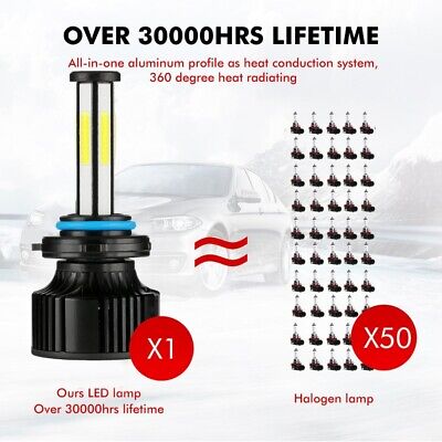 6-sides LED Headlight Kit 9006 HB4 HB4U 6000K 2800W 390000LM Fog Bulbs Pair HID IRONWALLS auto-s6-bearewa058254 - фотография #9