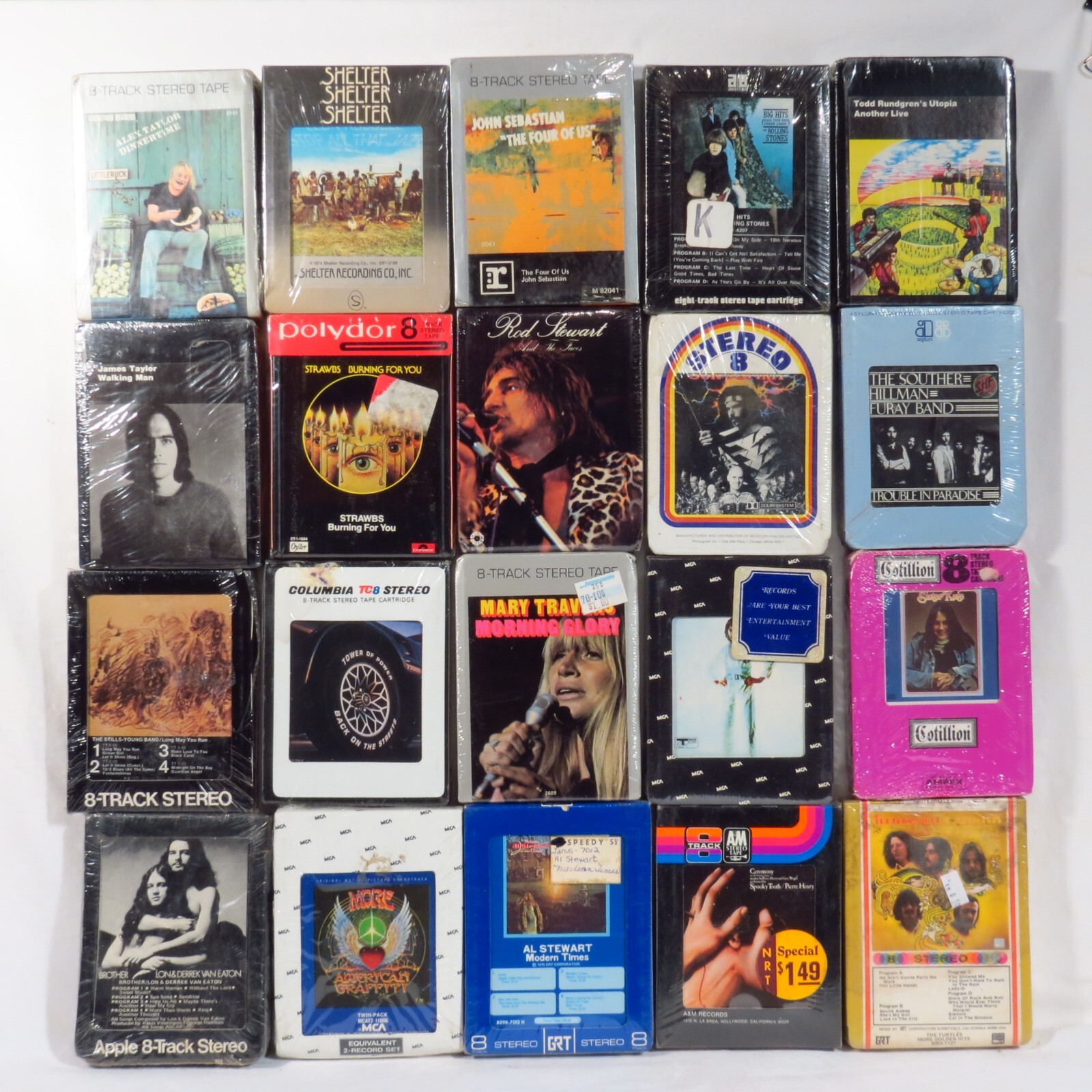 LOT (#2) of 20 US 8-Track tapes STILL SEALED - Rock, Soul, Folk, Jazz Без бренда