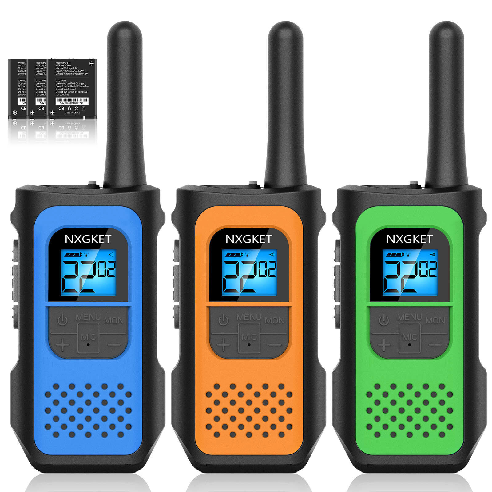 3 Pack Rechargeable 22CH Two Way Radios Long Range Walkie Talkies Interphone Set NXGKET Does not apply