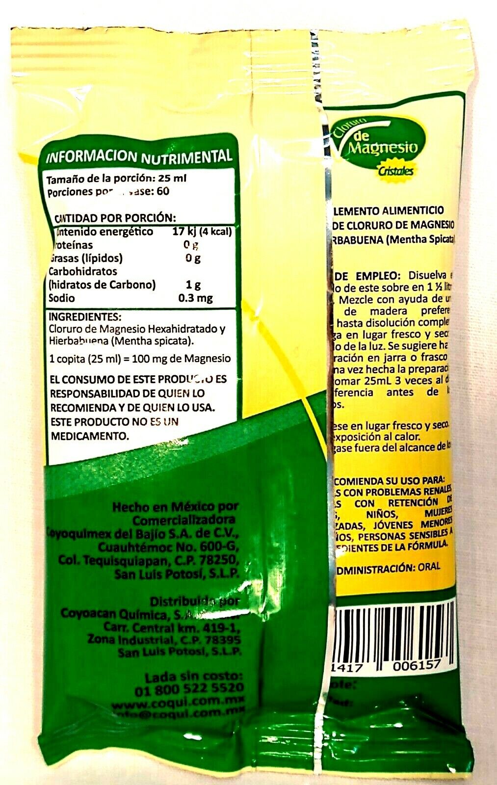 2 Cloruro de Magnesio Magnesium Chloride 100% PURO Hasta 400 Porciones Cloruro de Magnesio COYOQUIMEX N/A - фотография #4