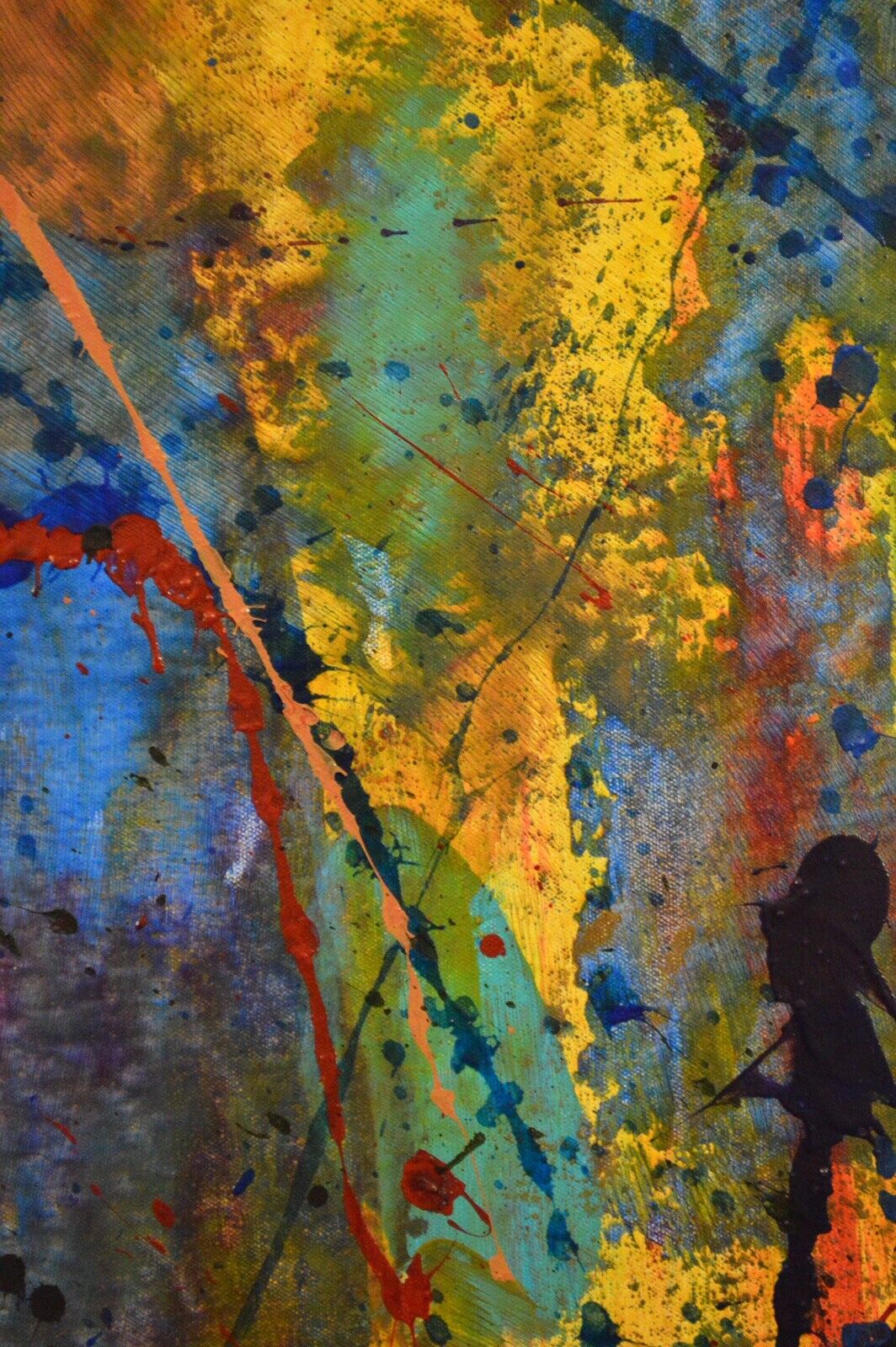 64”X44” Pollock/Richter style canvas ￼painting Acrylic,Abstract, Modern,X Large Без бренда - фотография #11