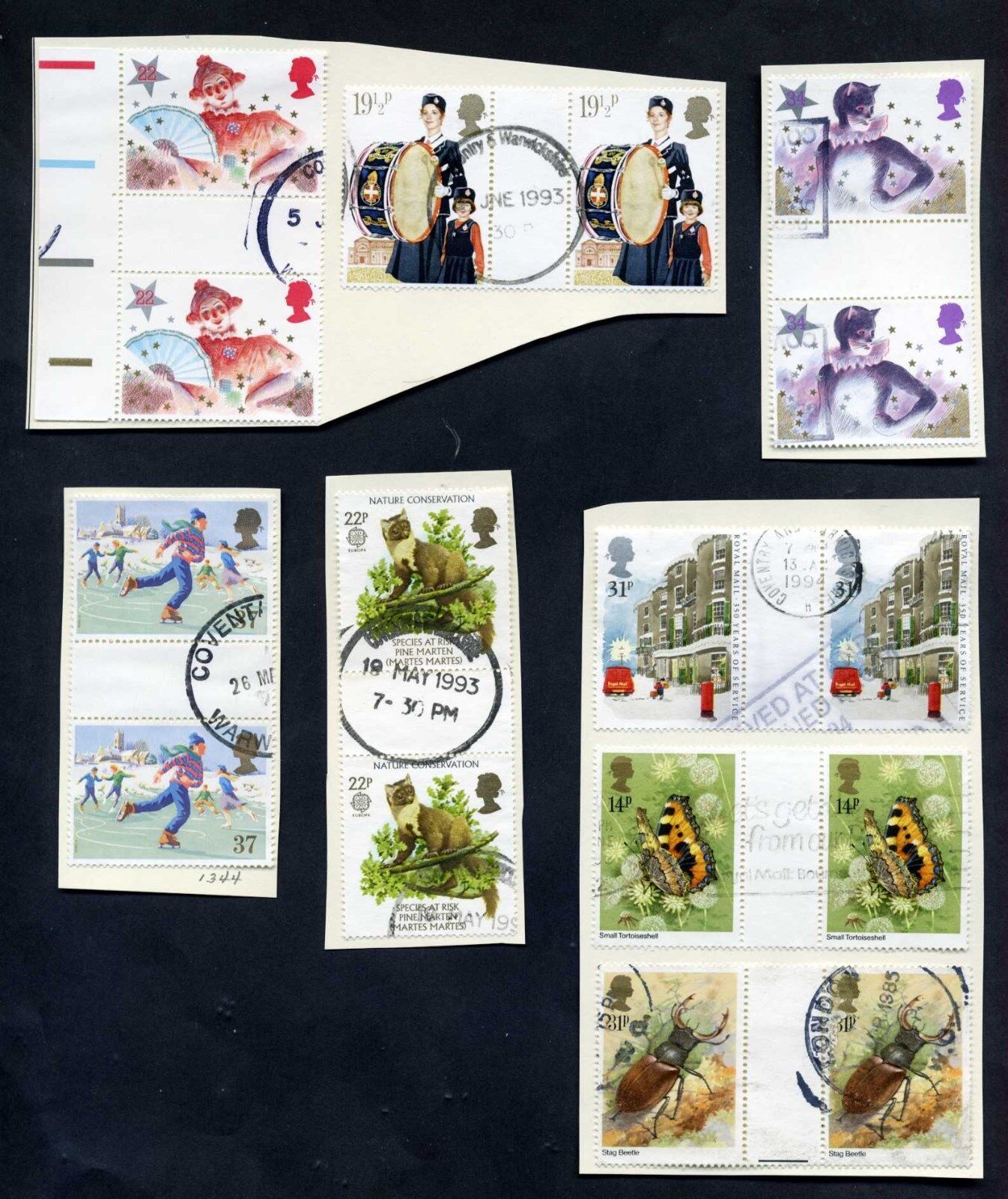 Lot of 19 stamps, United Kingdom, 12 Gutter Pairs, 1 First Day Cover Без бренда - фотография #2