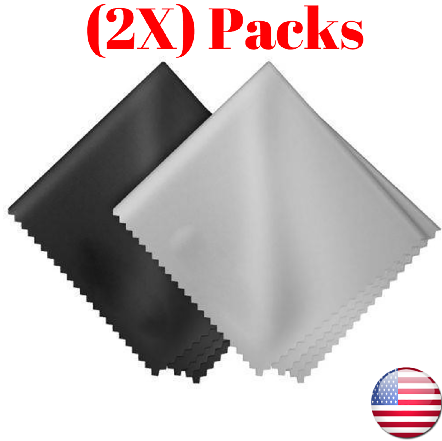12"X12"  Microfiber Cleaner Cleaning Soft Cloth for Camera Lens Glasses(2 Pack) US-DEAL Does Not Apply