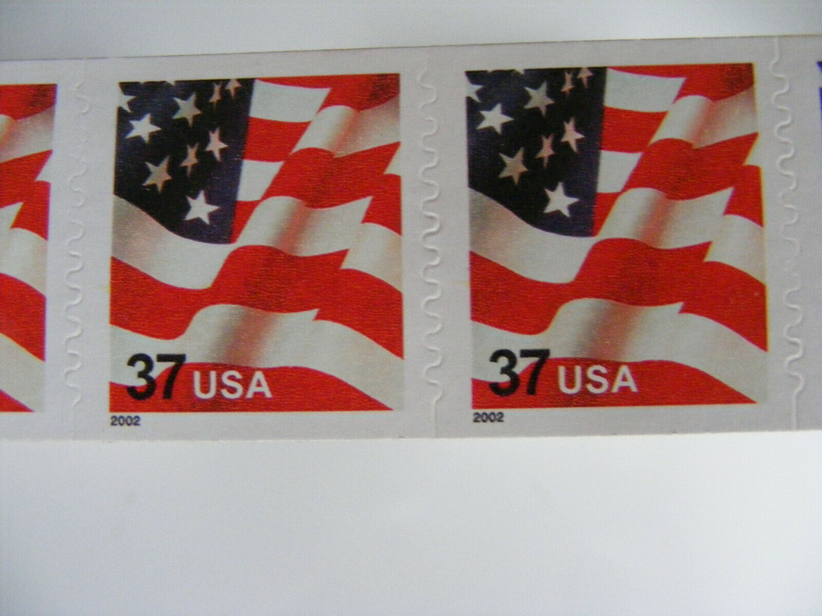 2002  USA   37c  Flag  American  Coil  Strip  of  49  Mint  Unused Self Adhesive Без бренда - фотография #3