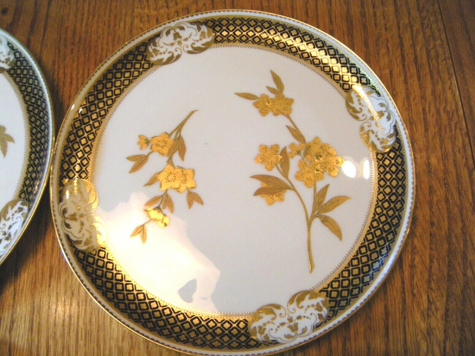 Set of Six BROWNFIELD's for TIFFANY's Gold & Cobalt Fine China Plates ca. 1884  Tiffany & Co. - фотография #12