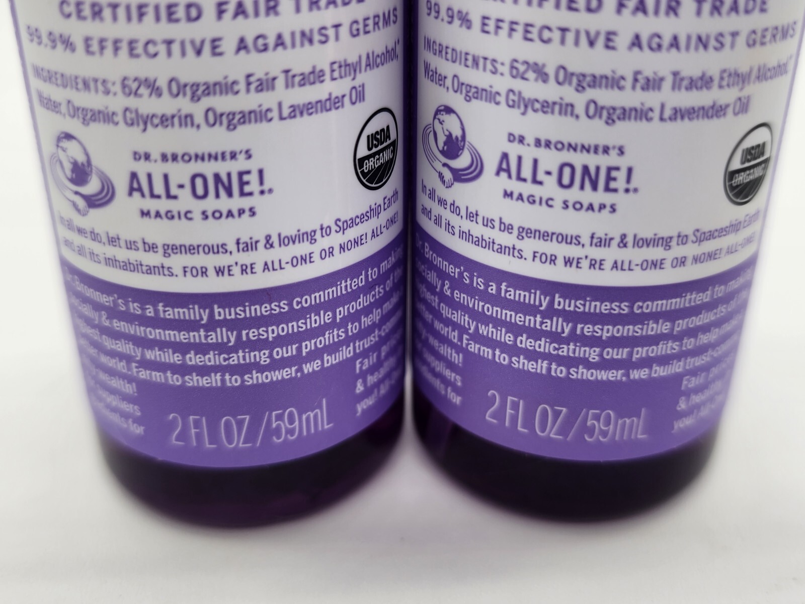2-PACK - Bronner's Organic Lavender Hand Cleaning Spray Bottle 2 FL OZ EA Dr. Bronner's N/A - фотография #5