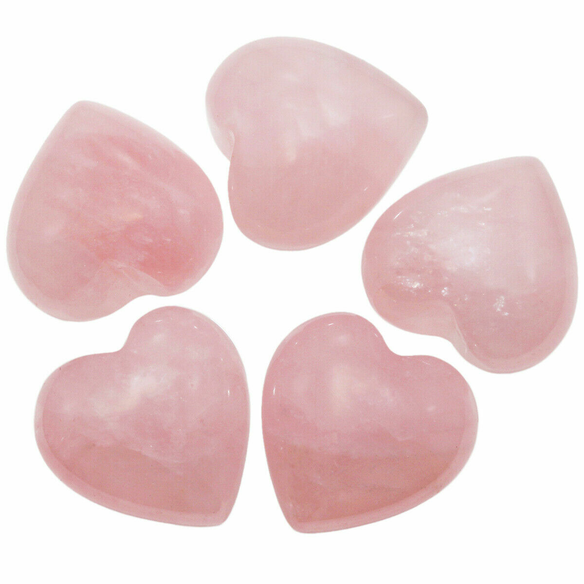 10Pcs Natural Rose Quartz Pocket Palm Worry Stones Puff Heart Healing Crystal Unbranded Does not apply - фотография #6