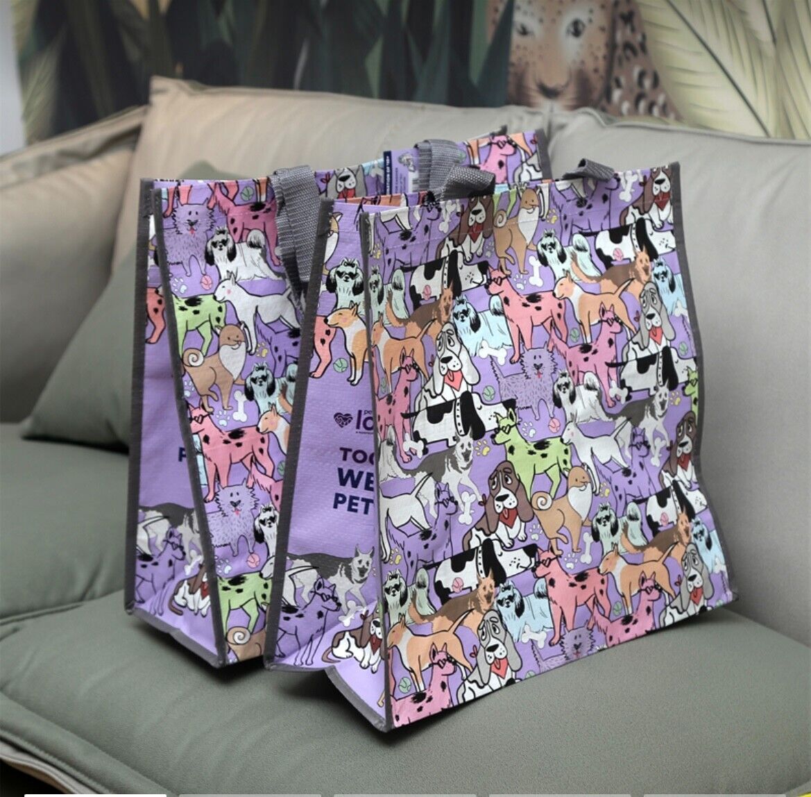 2 Petco Dogs Reusable Shopping Tote Purple Bag Petco Tote Bag