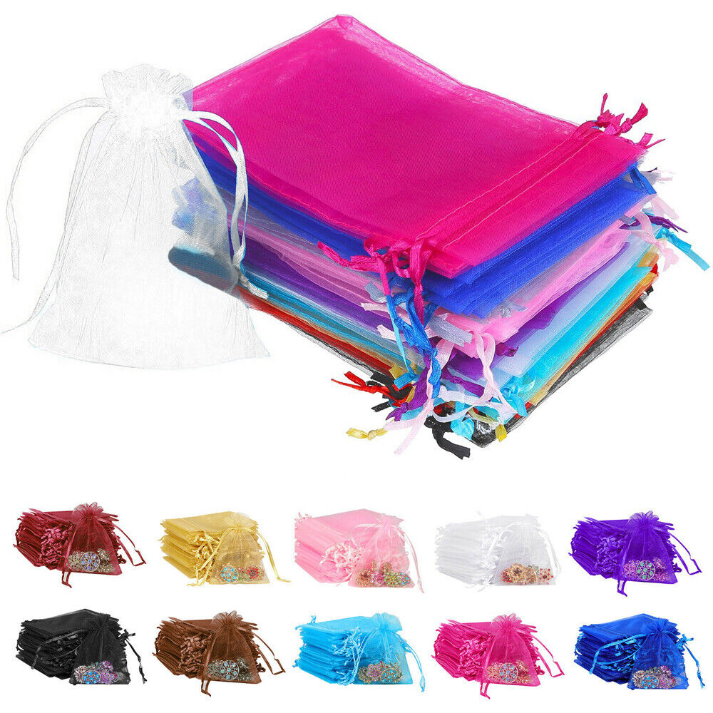 100 200pcs Drawstring Organza Gift Bags Wedding Party Jewelry Pouches 4x6" 5x7" Unbranded/Generic Does Not Apply