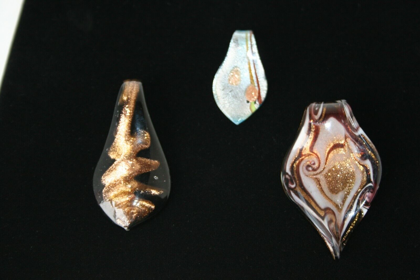 Vintage Artisan Glass Pendant LOT 3 pcs. Art Glass Pendants LOT Unbranded - фотография #2