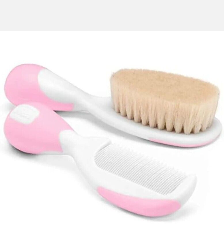 Chicco Baby Brush & Comb (Pink) | 0 month+ Babies Soft brush with Safe Hygiene Chicco Does Not Apply - фотография #2