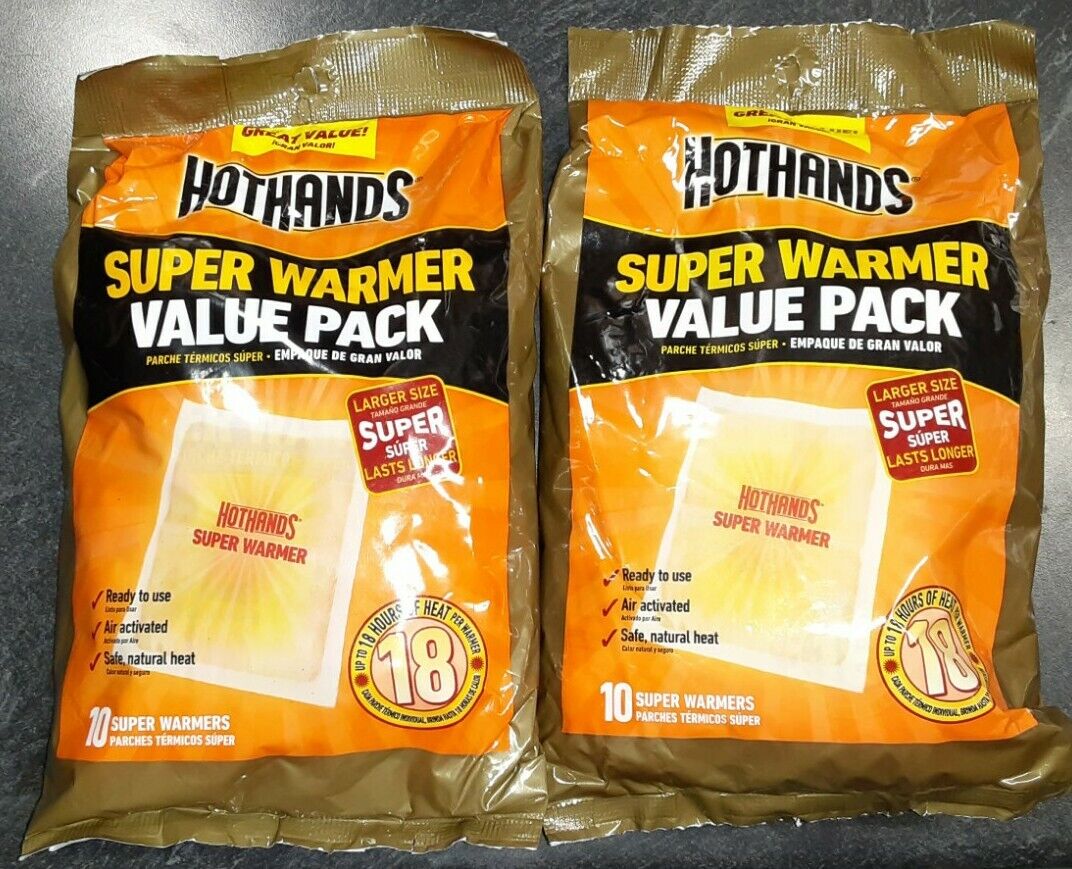 Genuine 20 HOT HANDS SUPER Hand Warmers EXP2023 - FAST FREE USA SHIP HotHands H16181