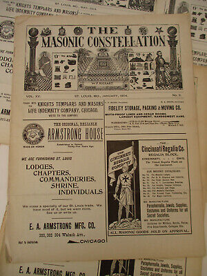 Masonic Constellation Freemasonry Antique Newspaper Knights Templar Mason 1904 Без бренда - фотография #2