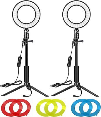 Neewer 2 Pack 6 inch Ring Light Video Lighting Kit with Tripod & Color Filter Neewer 10087054 - фотография #2