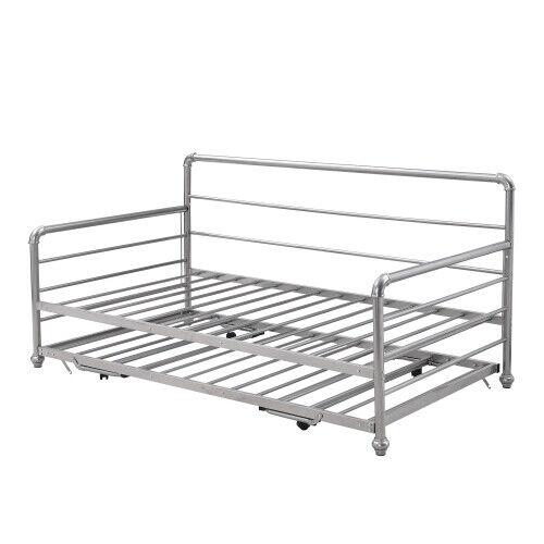 Metal DayBed w/ Trundle Sofa Bed Twin to King Size Metal Bed Platform Bed Fetines Does Not Apply - фотография #9