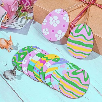  50 Pieces Wooden Cutout Easter Egg Ornaments Egg Wood DIY Crafts 3 inch Does not apply Does Not Apply - фотография #8
