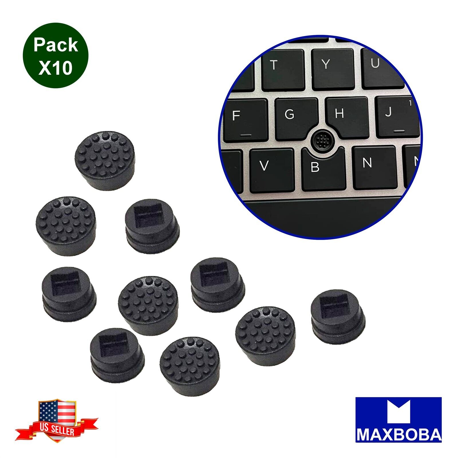 10 Pack Rubber Mouse Pointer Trackpoint Black Cap For HP Laptop 4.5*4.5mm Generic Nort apply