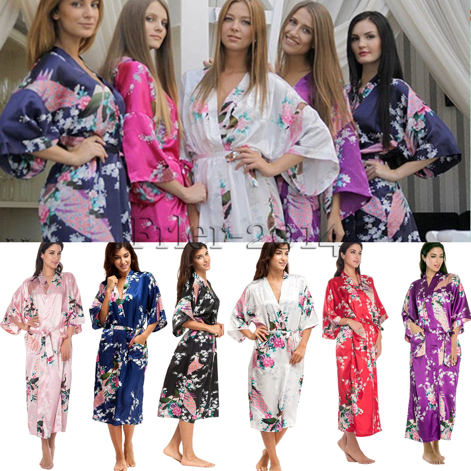 Women Lady Sexy Silk Satin Kimono Robe Gown Sleepwear Nightwear Bathrobe Pyjamas Unbranded Does not apply
