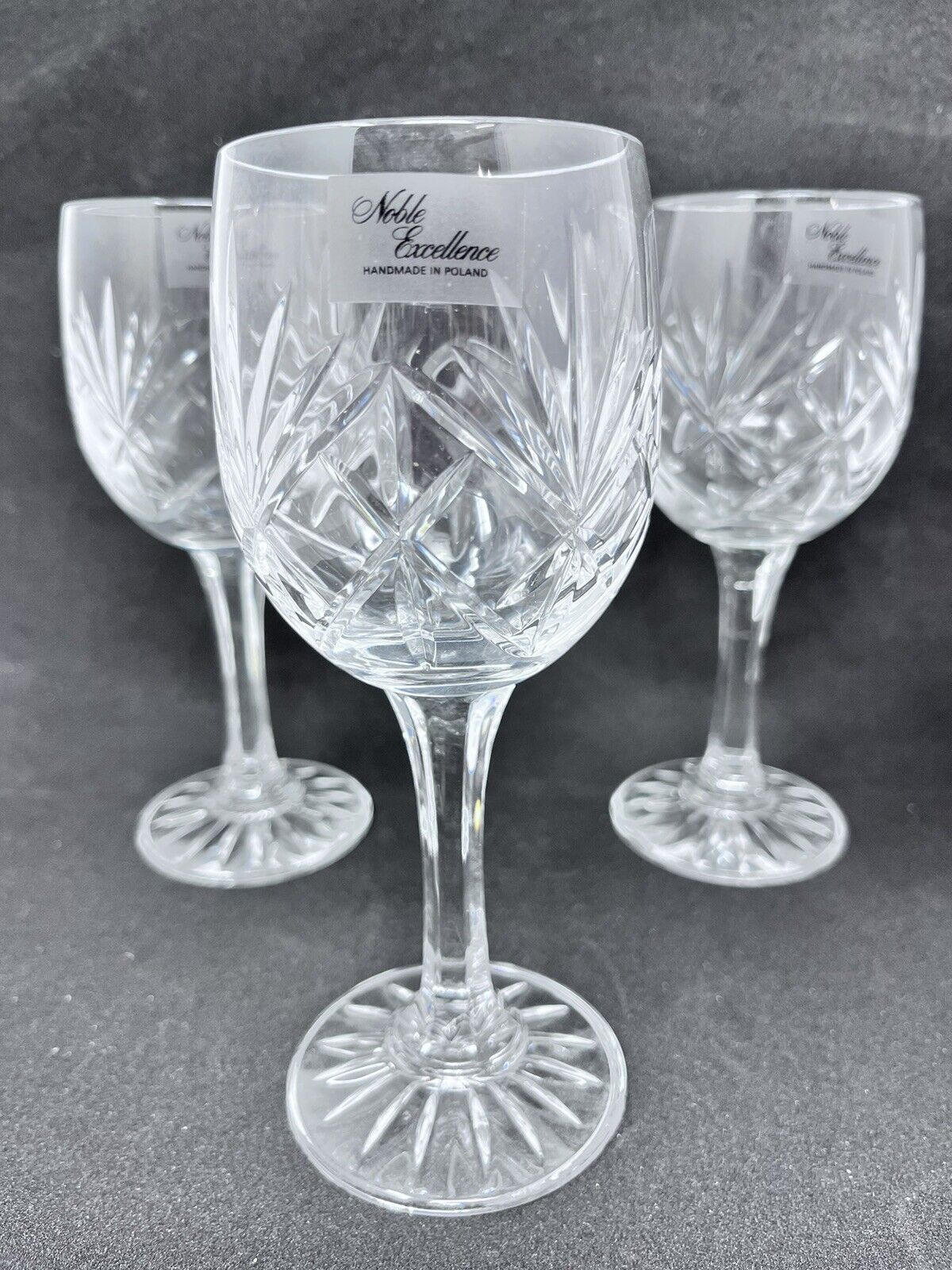Noble Excellence Poland Crystal Wine Glasses 6 3/4” High Set Of 4 Inv#23 Noble Excellence - фотография #2