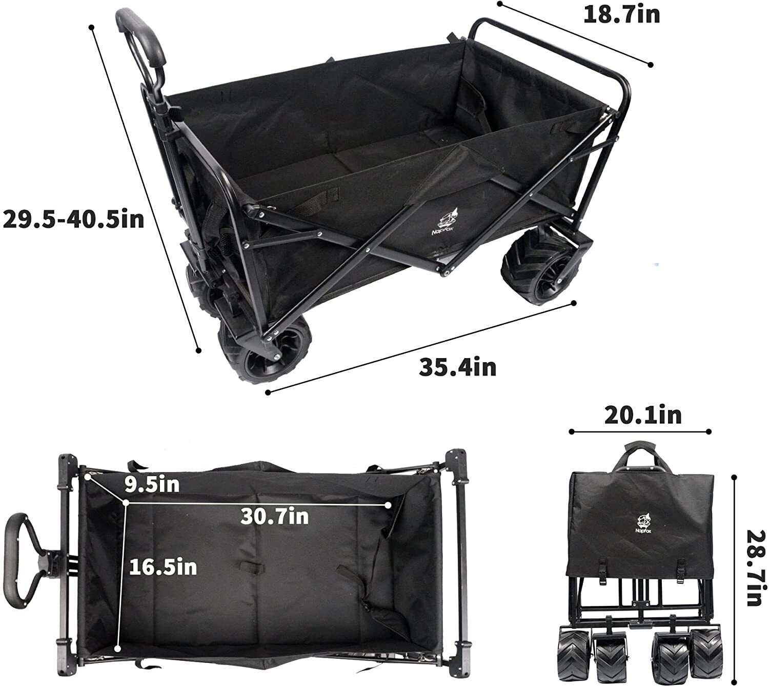 Heavy Duty Collapsible Outdoor Utility Wagon Folding Portable Hand Cart Sport  IFAST - фотография #5