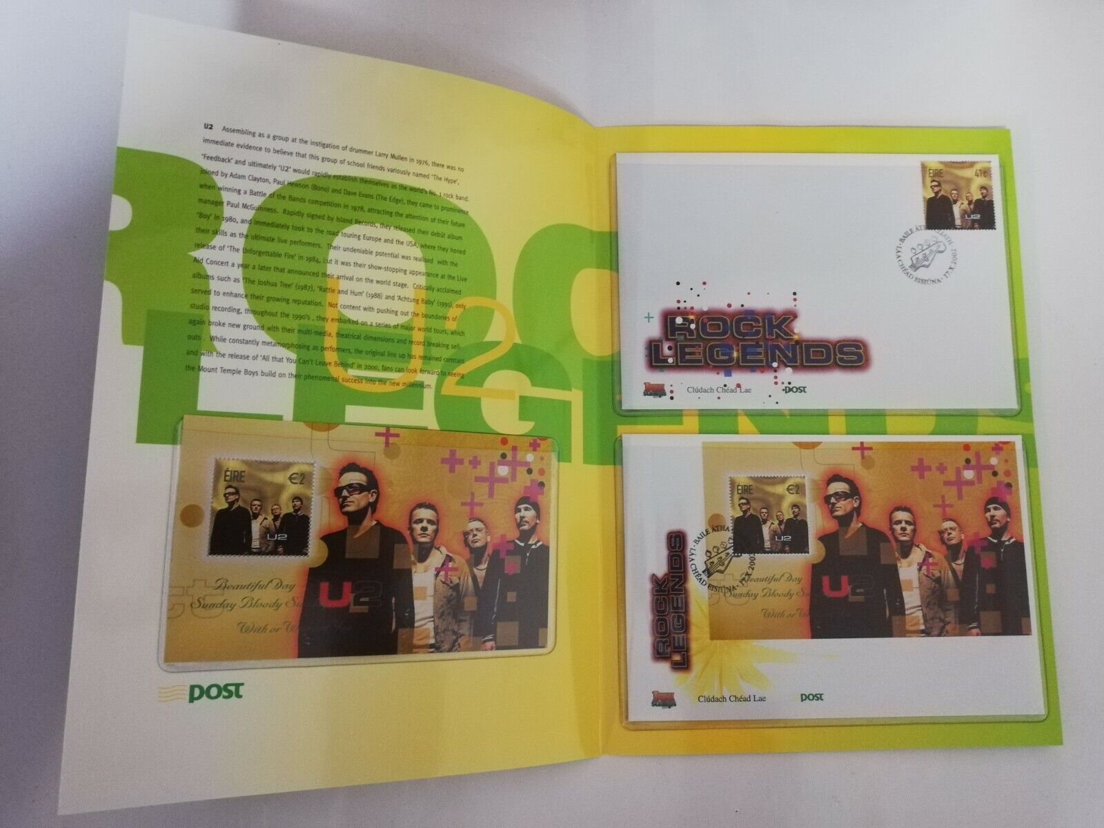 U2 Postage Stamps Irish "An Post" complete set  2002 + BONUS U2 Comic RARE Без бренда - фотография #2