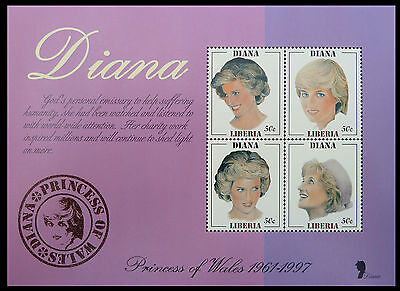 LIBERIA Wholesale Princess Diana Memoriam Min/Shts Growing Up x 50 CD 593 Без бренда