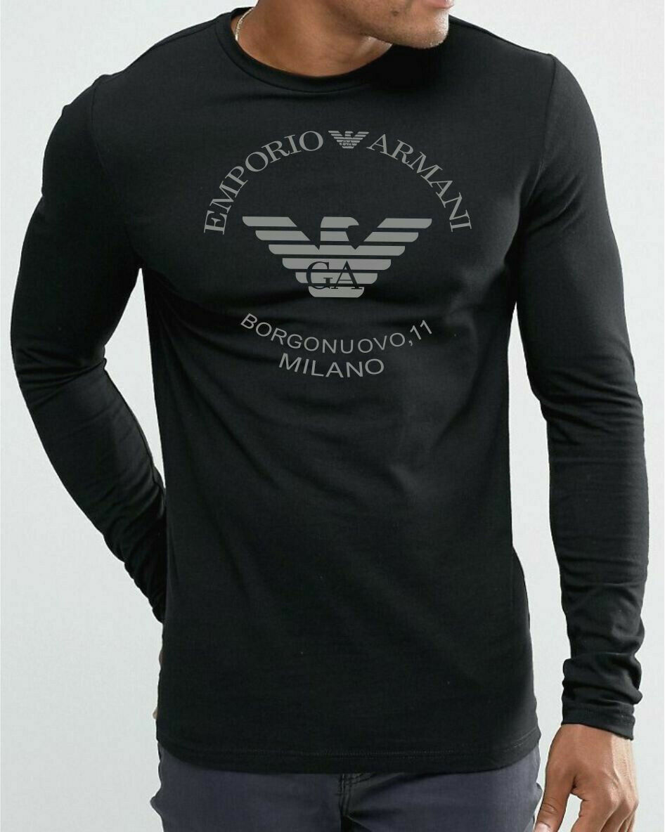 Emporio Armani Black Men's Long sleeve T-Shirt HNH05,Muscle fit,Size M*L*XL 7425 Emporio Armani 8N1T991JPZZ