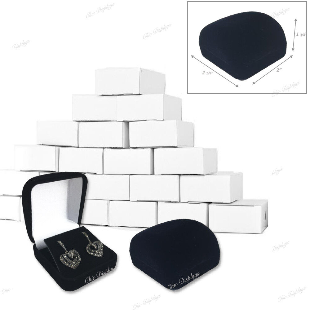 12pc Black Velvet Earring Gift Boxes for Earring Jewelry Gift Boxes for Earring Unbranded