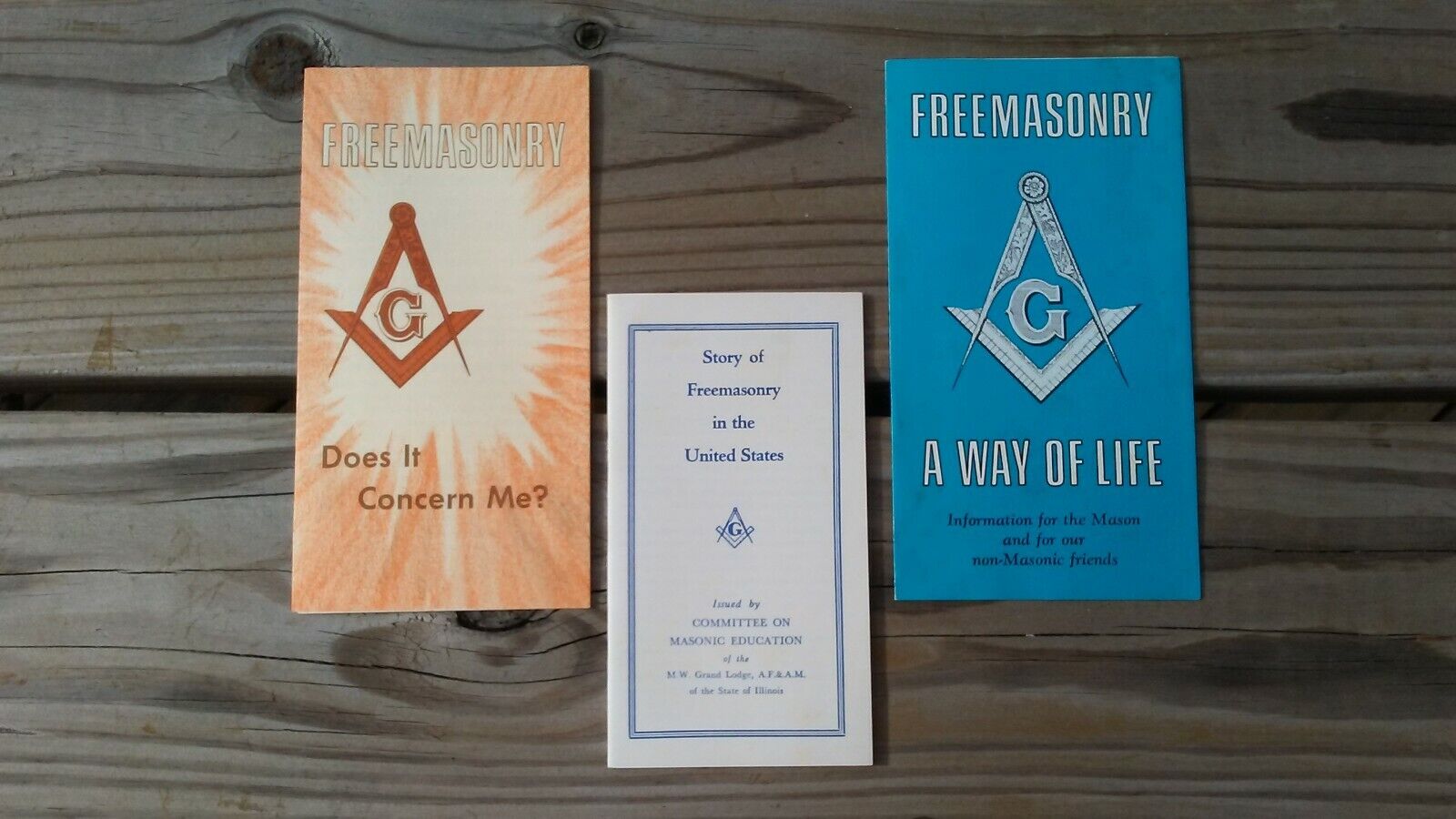 Lot of 3 Vintage Masonic Freemasonry Booklets Без бренда