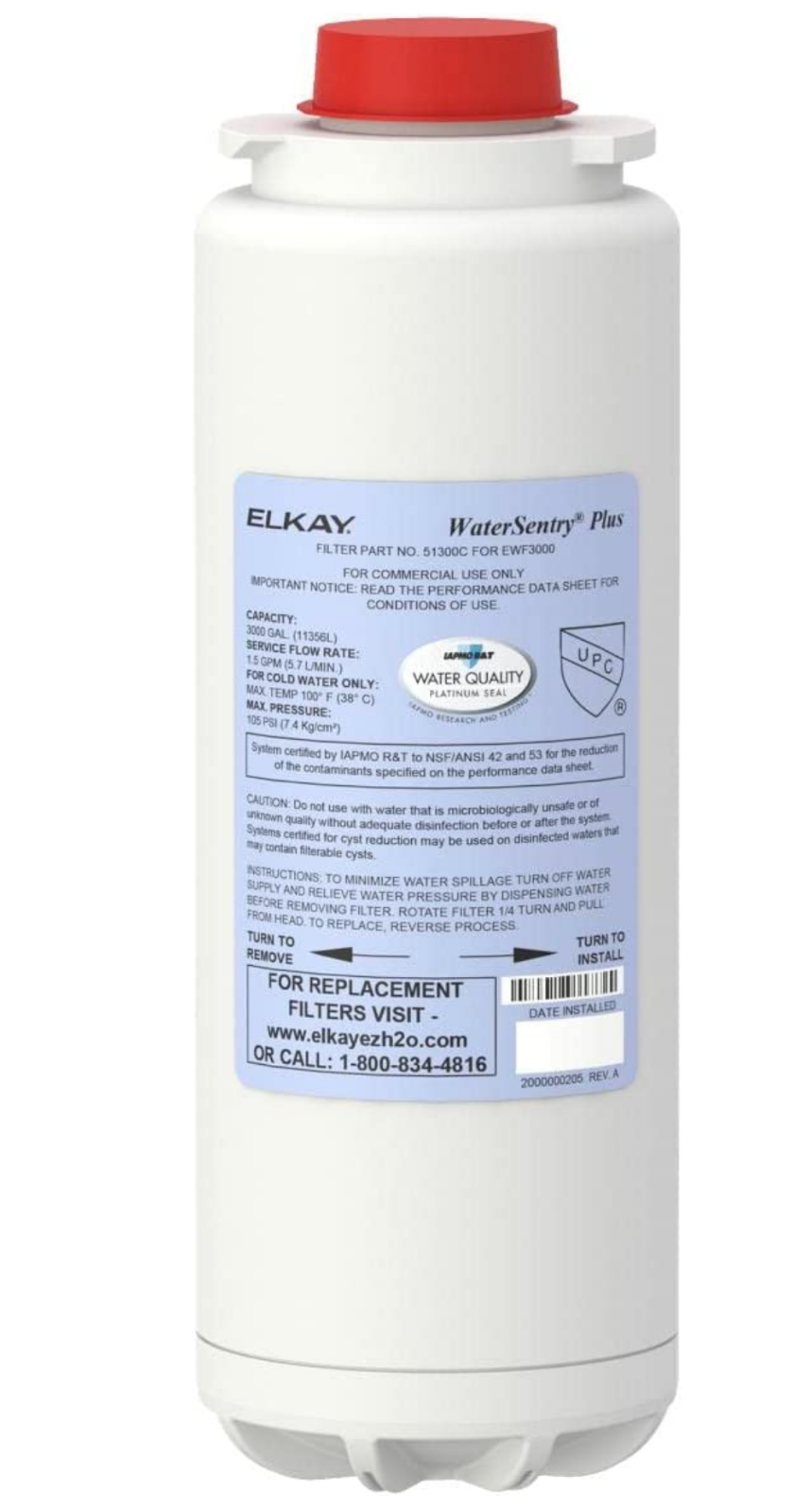 Elkay 51300C WaterSentry Plus Replacement Filter OEM Elkay 51300C