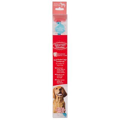 (2 Pack) Petrodex Dual Ended 360 Plaque Toothbrush for Large Dogs Sentry 51086
