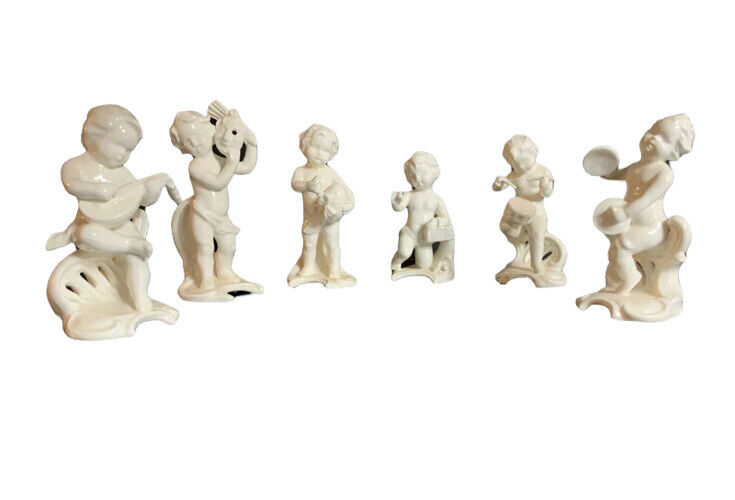 6 1978 Vintage Goebel Set Of 6  Cherub Figurines White Goebel