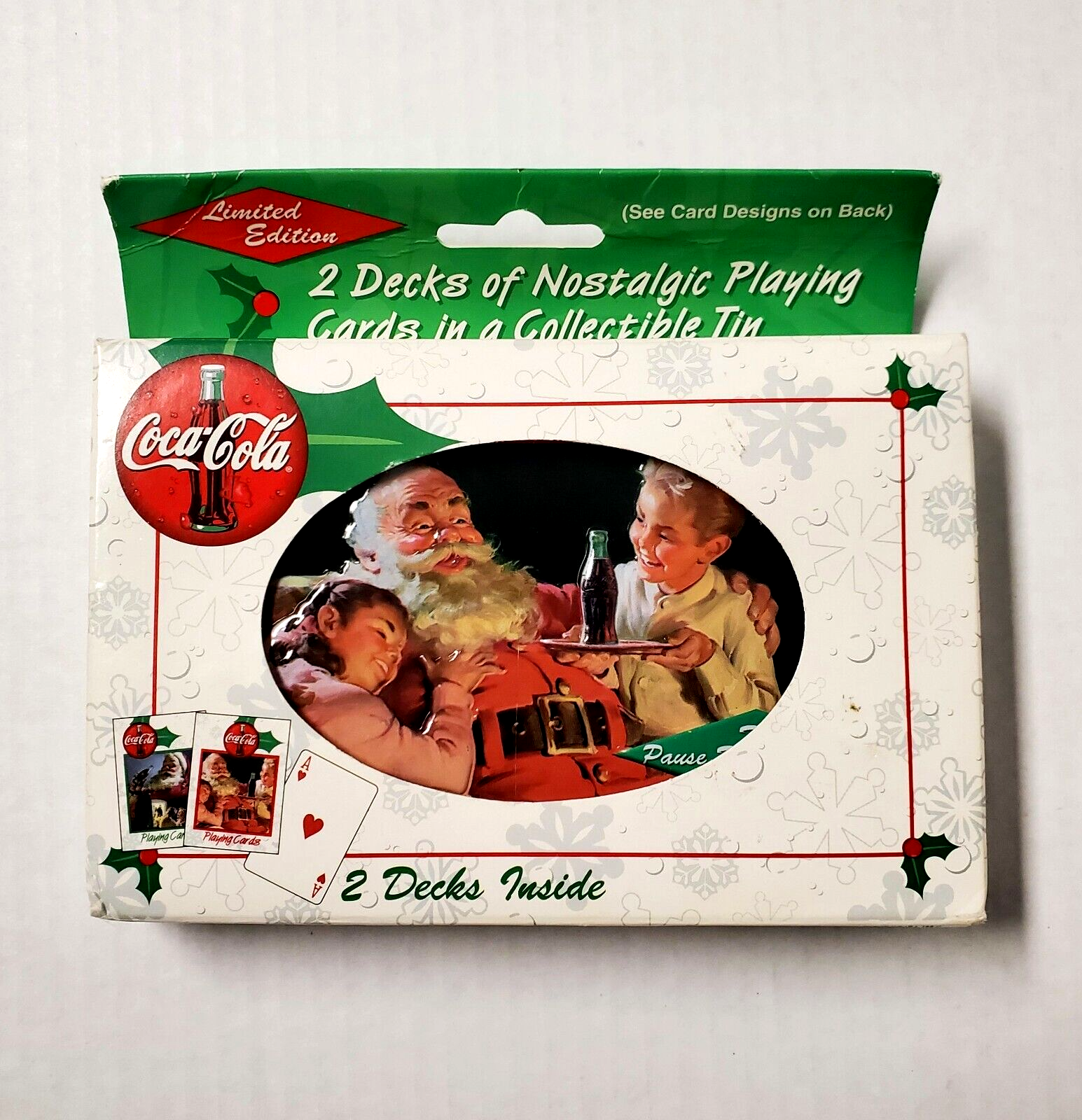 Coca Cola Santa Claus Playing Cards With Collectible Storage Tin 2 Decks NEW Coca-Cola
