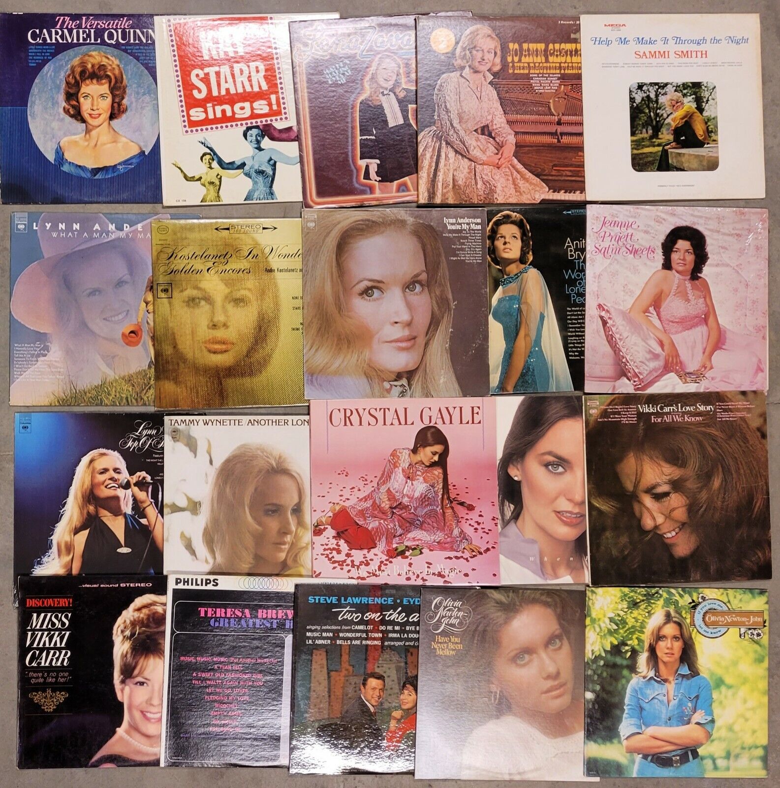 Country Music LP Vinyl Record Lot 20 Female 60-70's Gayle Wynette Anderson Starr Без бренда