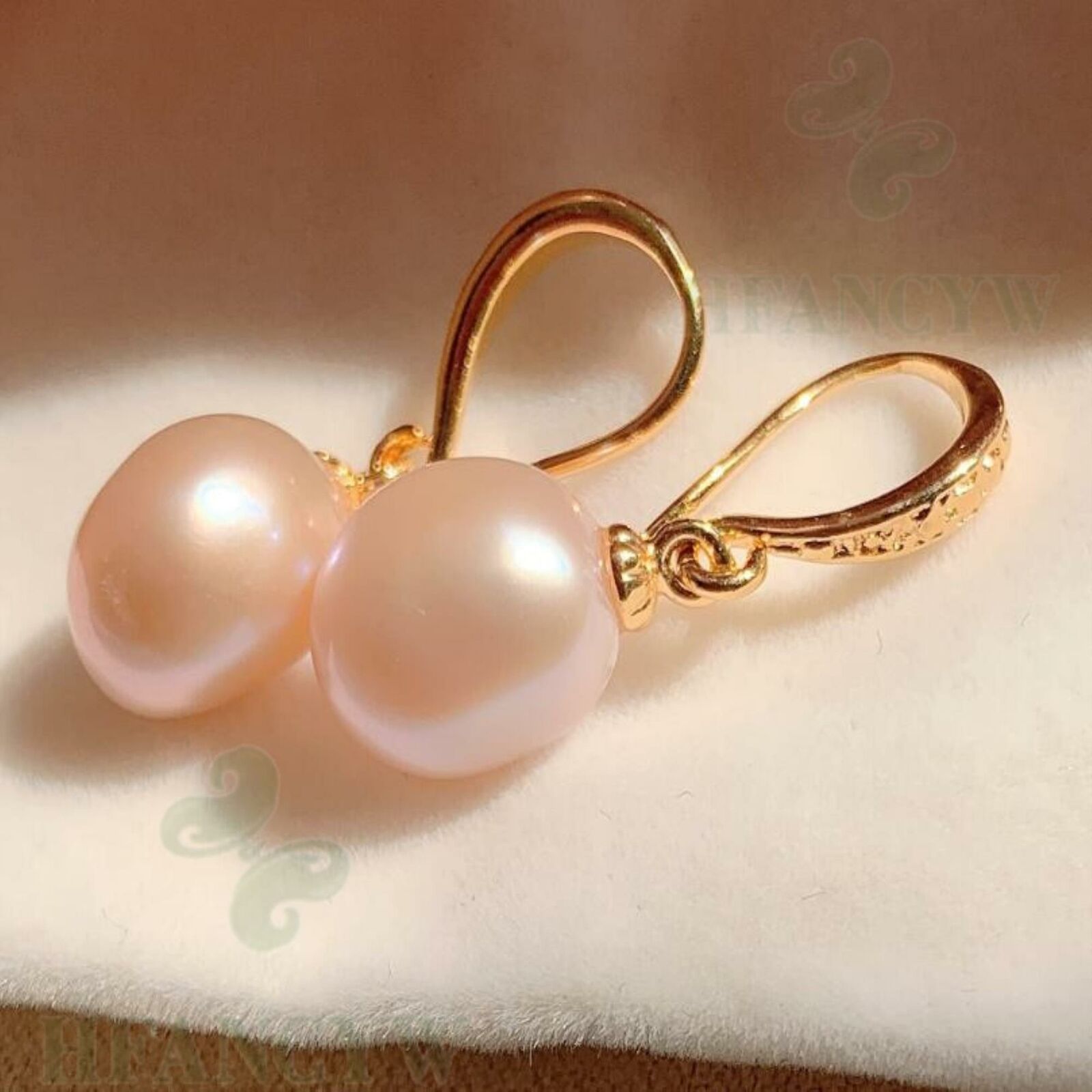 White Baroque Pearl Earring 18k Ear Drop Dangle Hook Cultured Mesmerizing Unbranded 3 - фотография #8