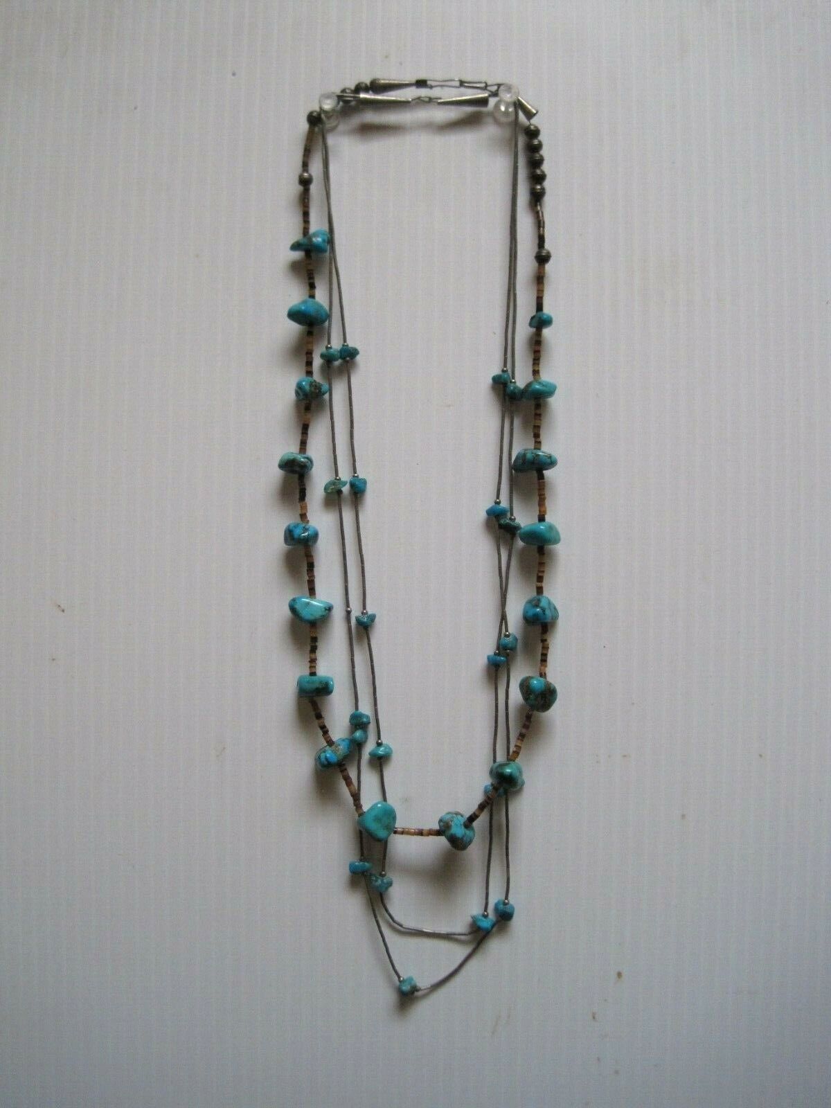 2- Sterling Silver NAVAJO ZUNI Turquoise HESHI BENCH BEAD BENCH PEARL Necklaces Без бренда