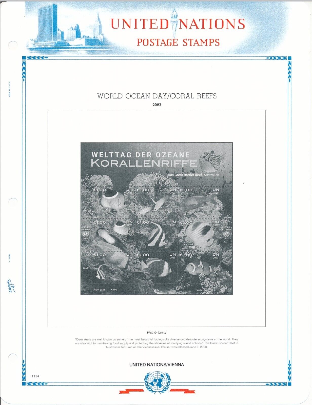 WHITE ACE 2023 United Nations Inscription Blocks Stamp Album Supplement UNIB-69 WHITE ACE - фотография #5
