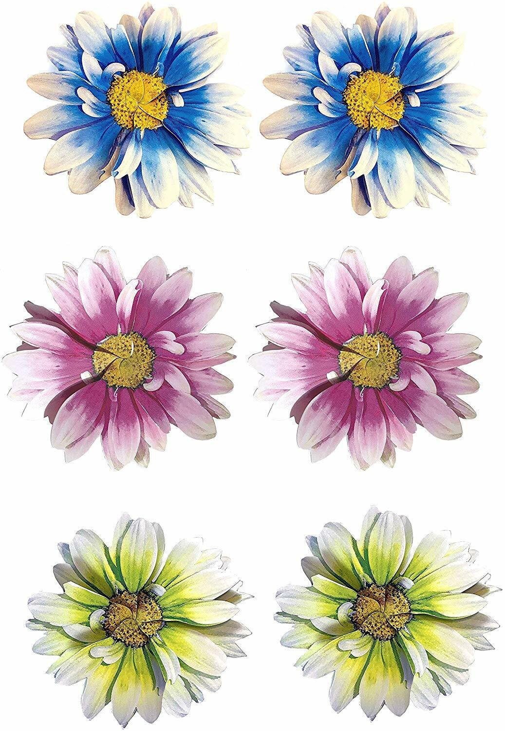 3-D Flower Pop Up Cards - 4" Wide, Set of 6, Blue, Green, Pink, Easter, Birthday GiftWrap Etc 463DCRDGM