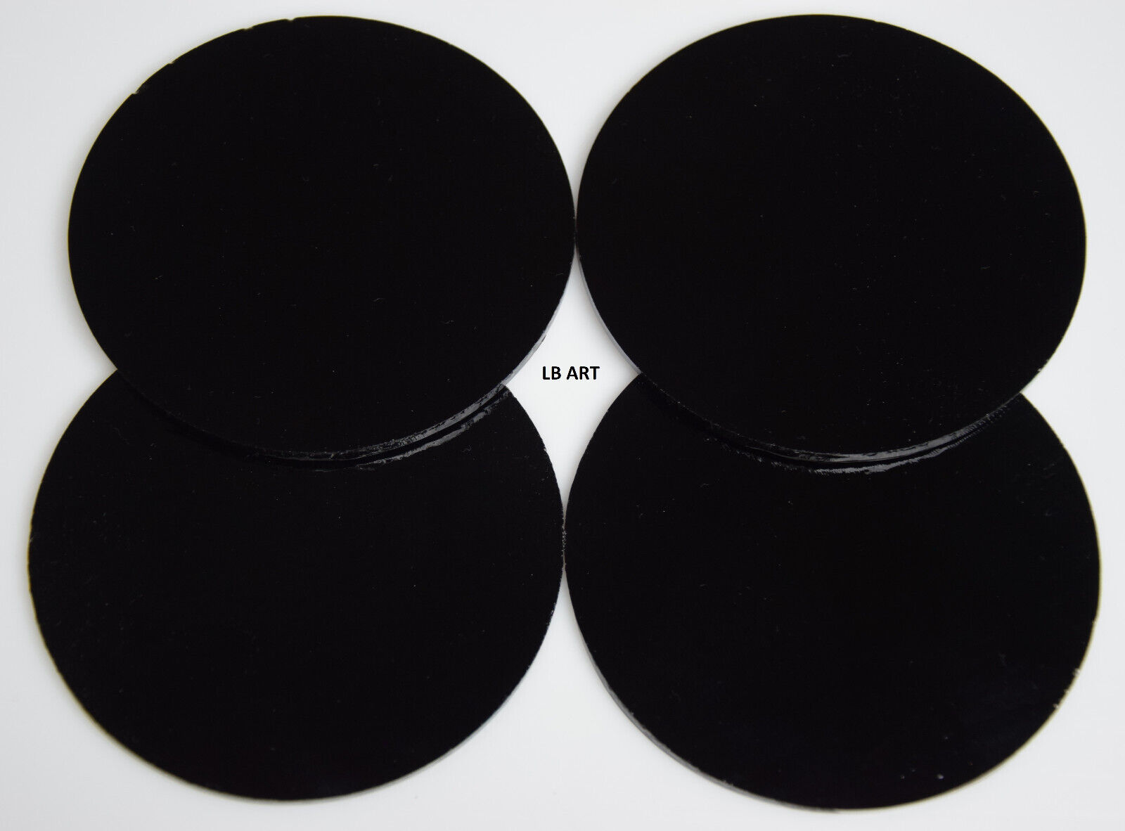 3" CIRCLES 4 BLACK BULLSEYE 3mm THICK GLASS 90 COE TESTED COMPATIBLE Bullseye 0100.30 - фотография #2
