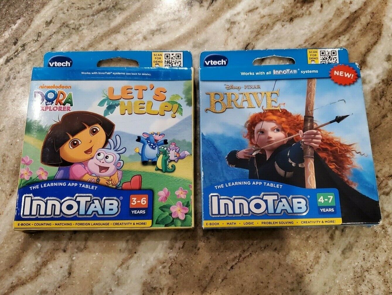 LOT 2 - Vtech InnoTab Disney Pixar Brave & Dora The Explorer NEW SEALED Vtech N/A